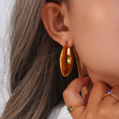 Boucles d'oreilles disque en or