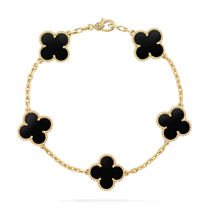 CLOVER Bracelet | Black/Silver