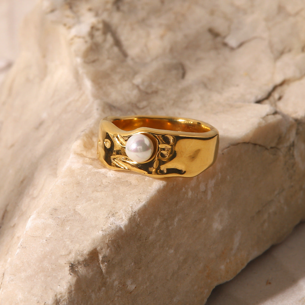 LAVA DE ORO Pearl Ring | Gold