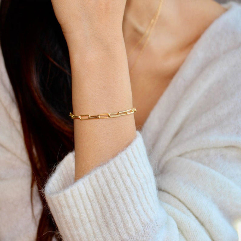 Eloise Gold Paper Clip Bracelet