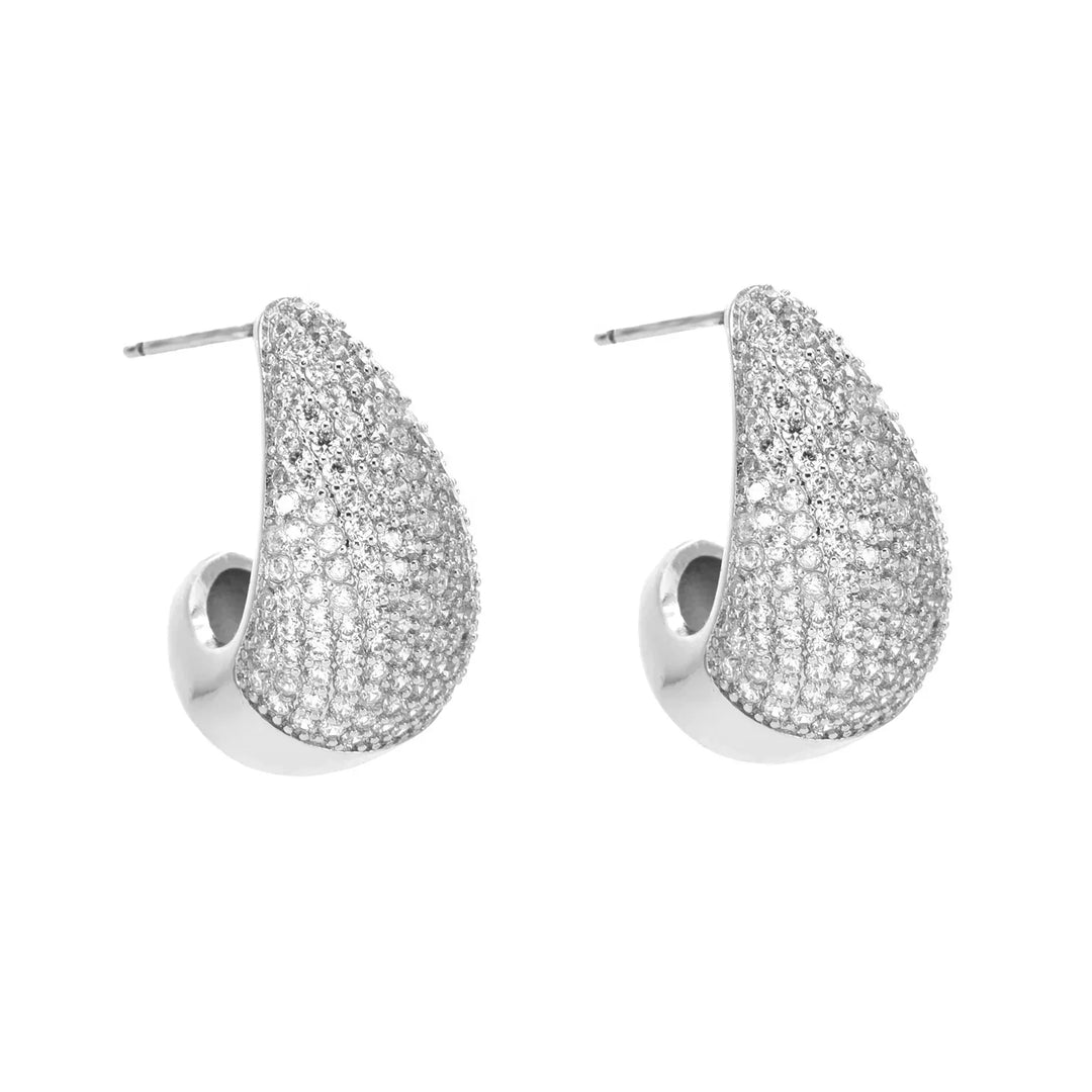 ELLA Water Drop Earrings | Sparkling Silver