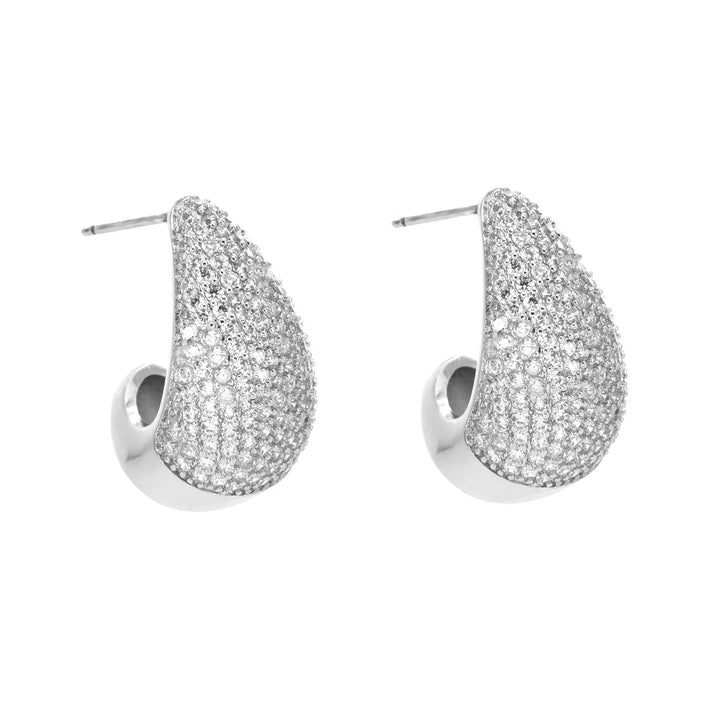 Boucles d'oreilles goutte d'eau ELLA | Argent brillant