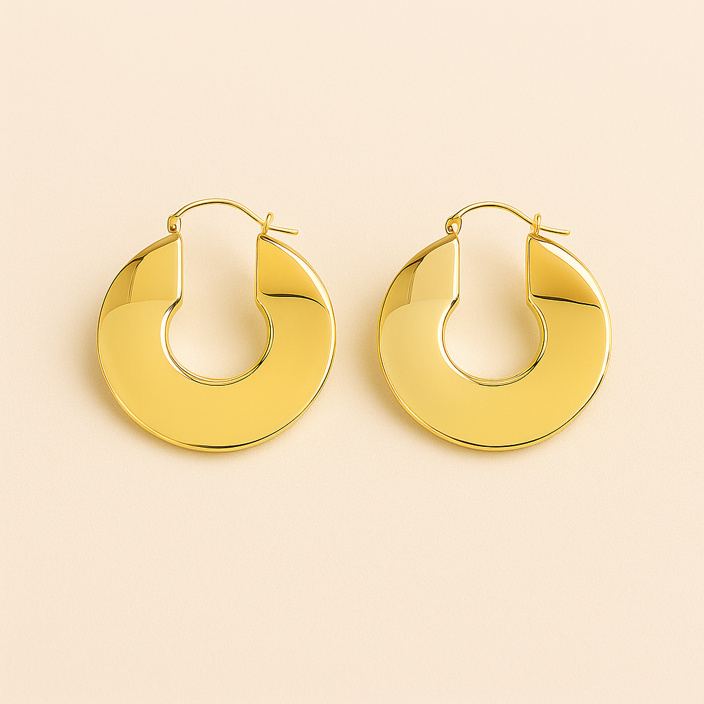 Boucles d'oreilles disque en or