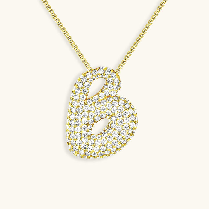 Bubble Initial Diamond Necklace