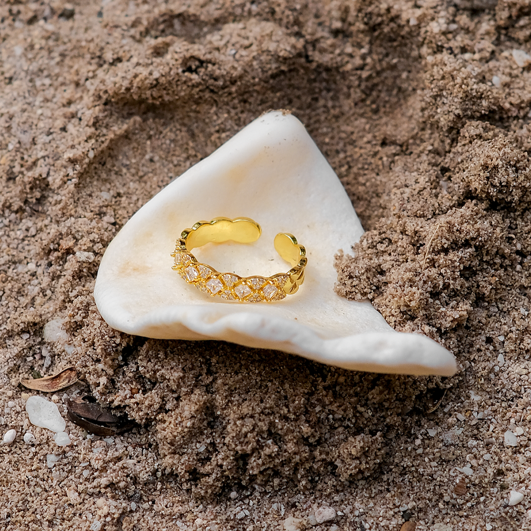 Bague à motifs en or Camille