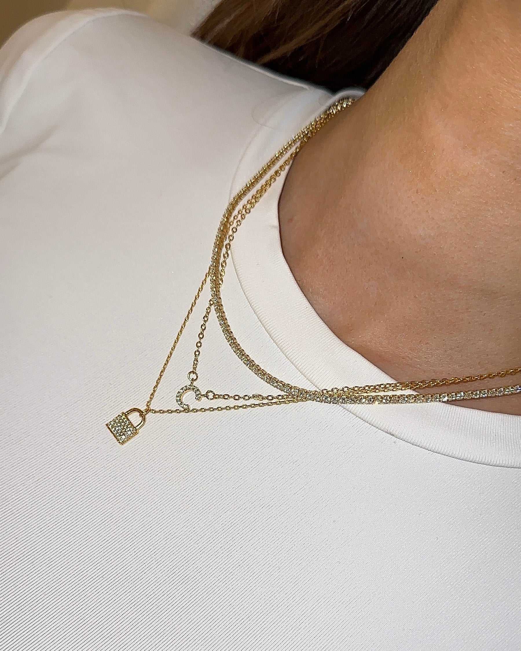Collier Initial en Cristal