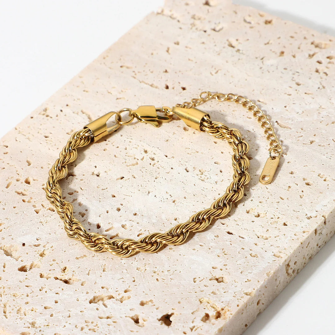 Clara Rope Chain Gold Bracelet 