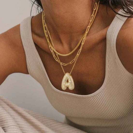 BUBBLE | Initial Diamond Necklace