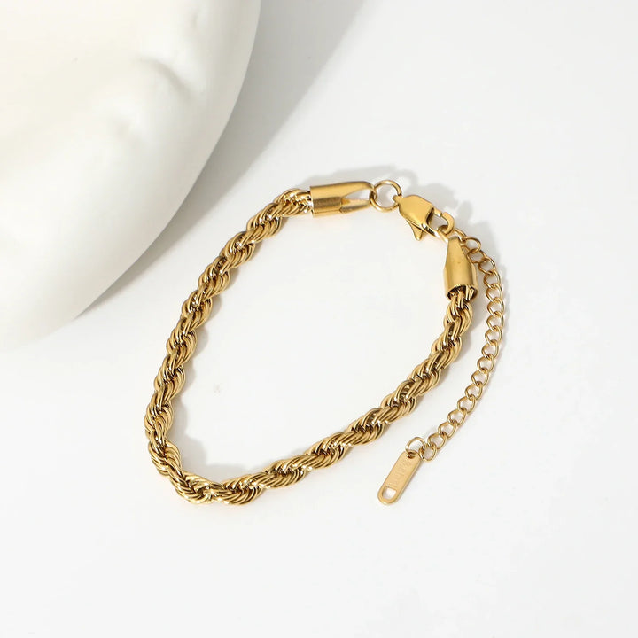 Clara Rope Chain Gold Bracelet 