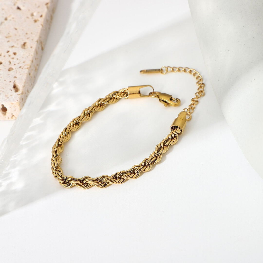 Clara Rope Chain Gold Bracelet 