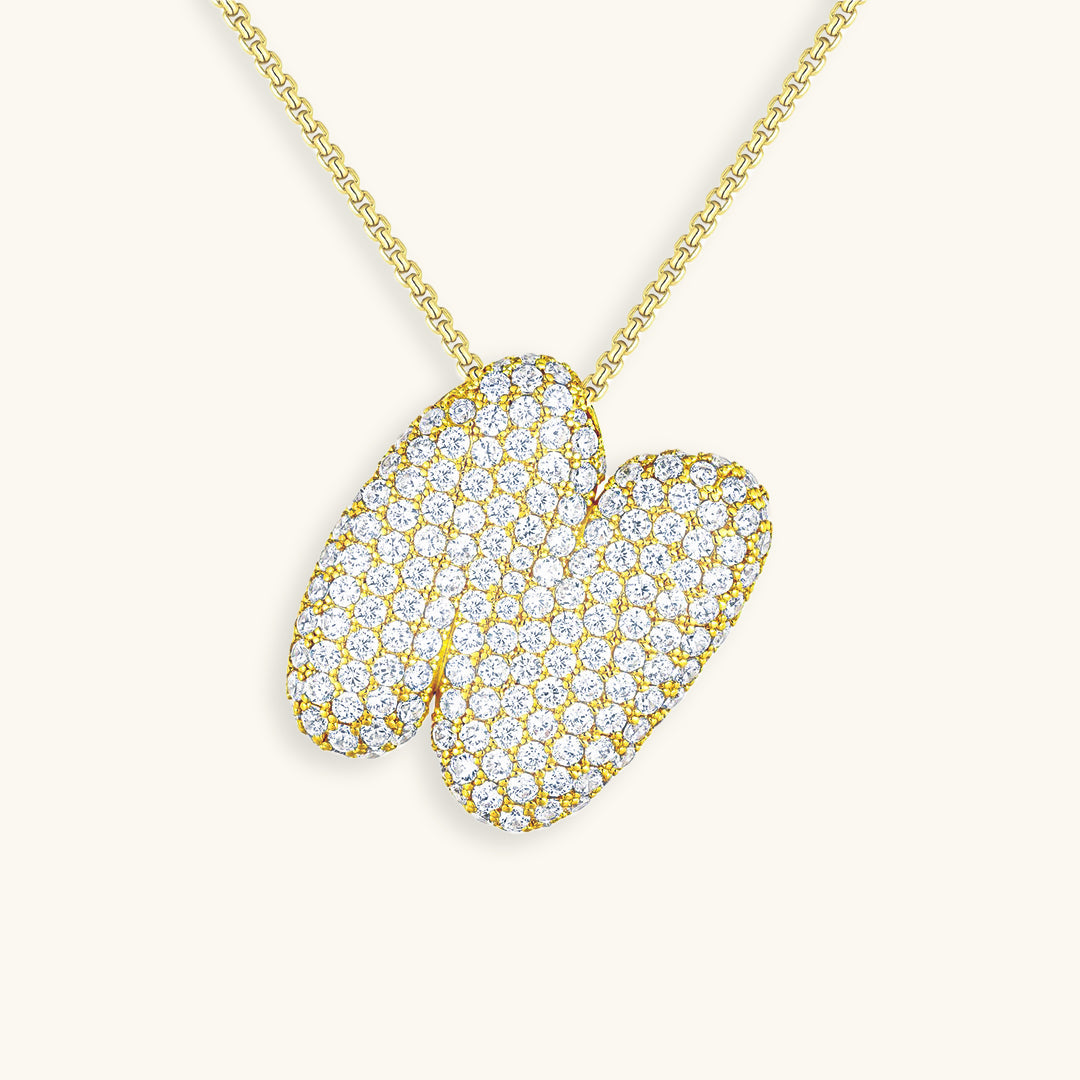 Bubble Initial Diamond Necklace