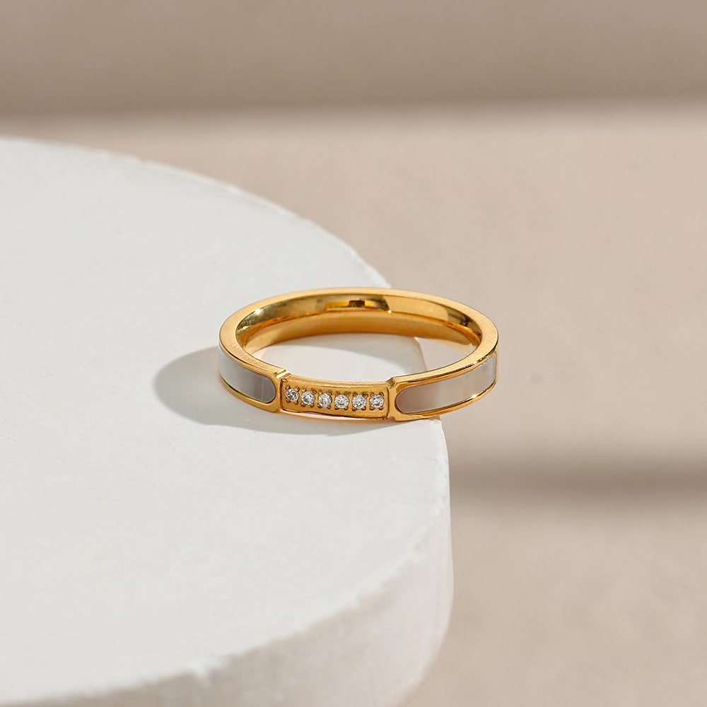 Gabrielle Diamond Simulant Gold Ring