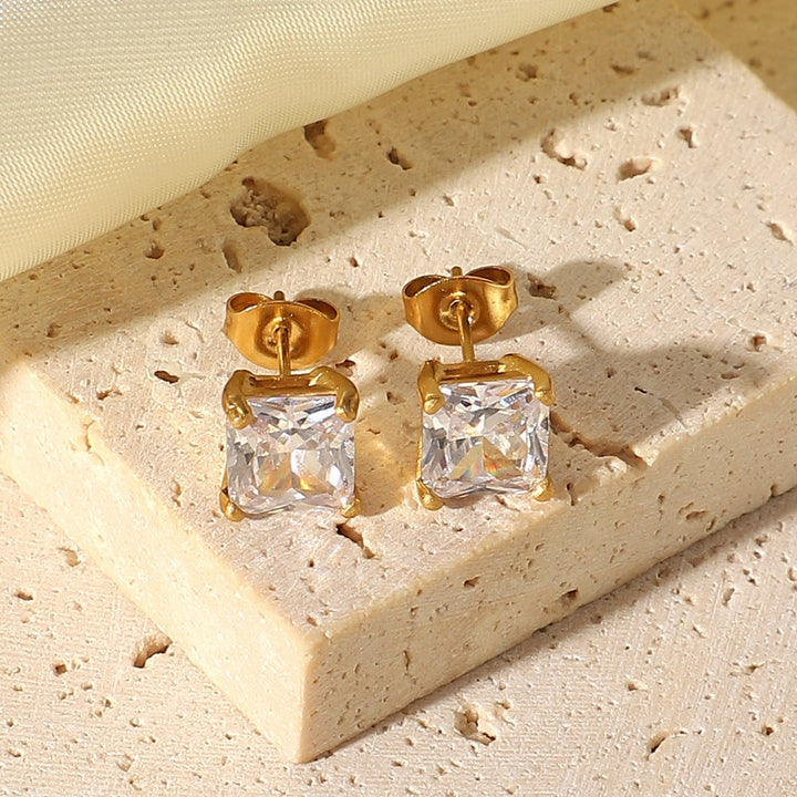 Boucles d'oreilles en or avec solitaire de mars