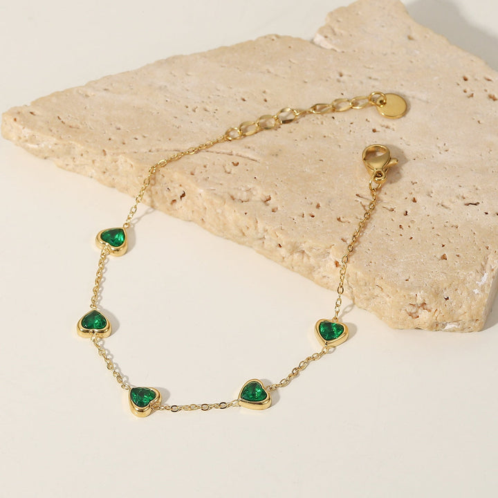 Francia Green Heart Bracelet 