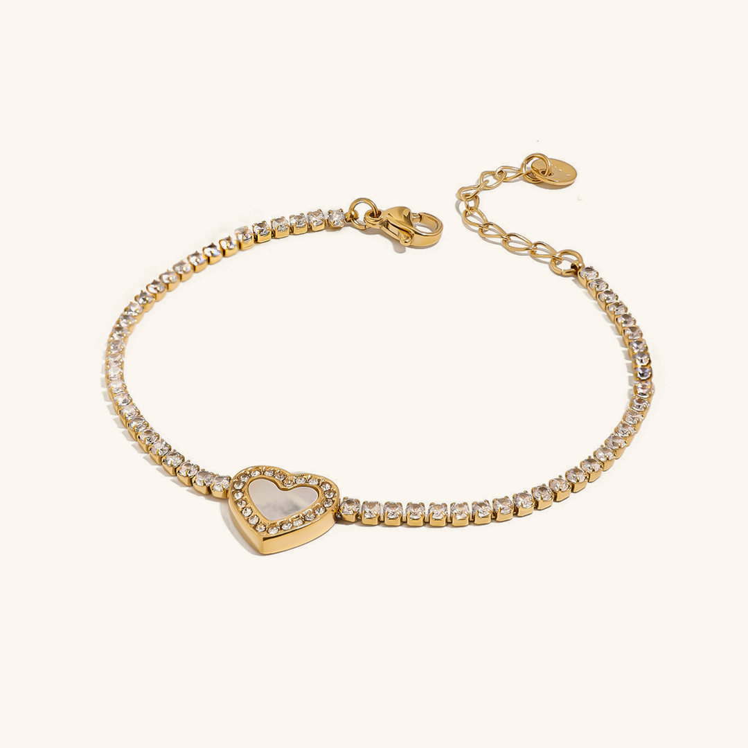 Bracelet de tennis en forme de cœur avec diamants Cameron 