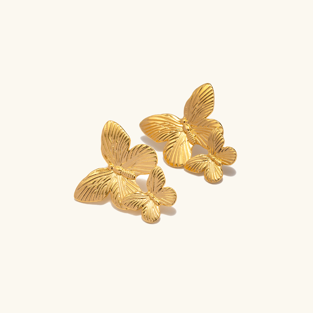 Boucles d'oreilles PAPILLON | Or