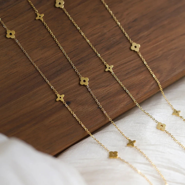 CARRIE Klaver Ketting | Goud