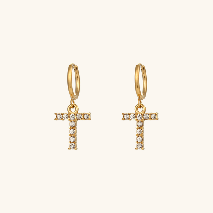 Wilhemina Initial Letter Earrings