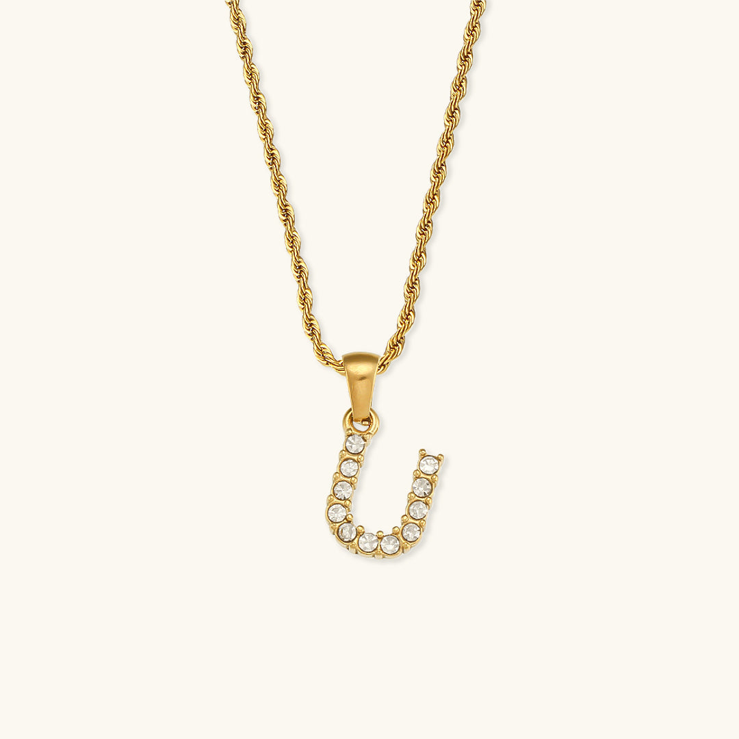 Collier en diamant avec initiale de la lettre Maeve