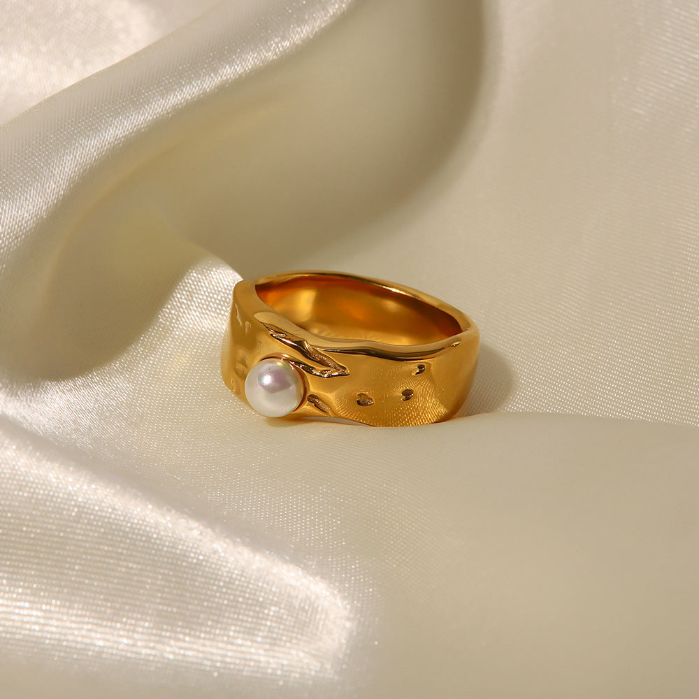 LAVA DE ORO Parel Ring | Goud