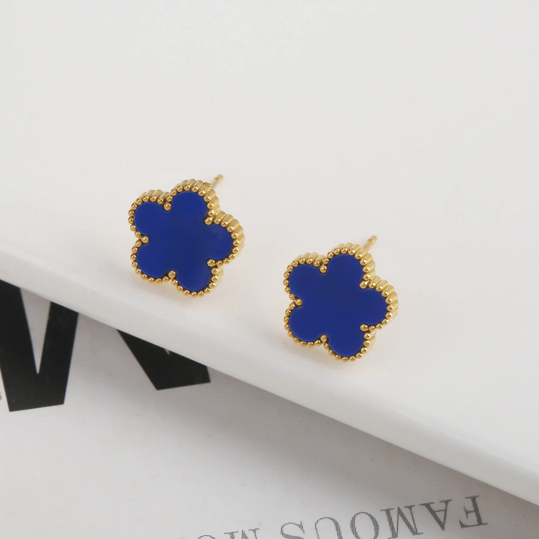 TRÈFLE | Boucles d'oreilles bleues